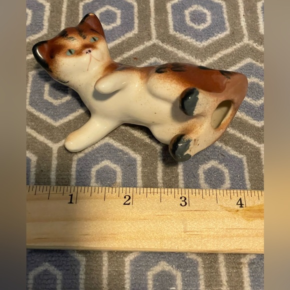 Goebel Vintage Porcelain Cat W. Germany Figurine orange blue eyes - Picture 3 of 4